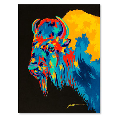 Yellowstone Bison, Fine Art Giclee Print On Gallery Wrap Canvas
