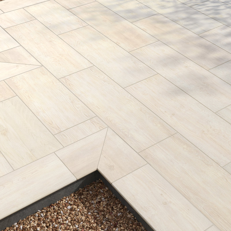 Arden 16 in. x 47 in. x 0.78 in. Matte Porcelain Wood Look Paver (10.44 sq. ft./unit, 2 Pieces), Ivorywood