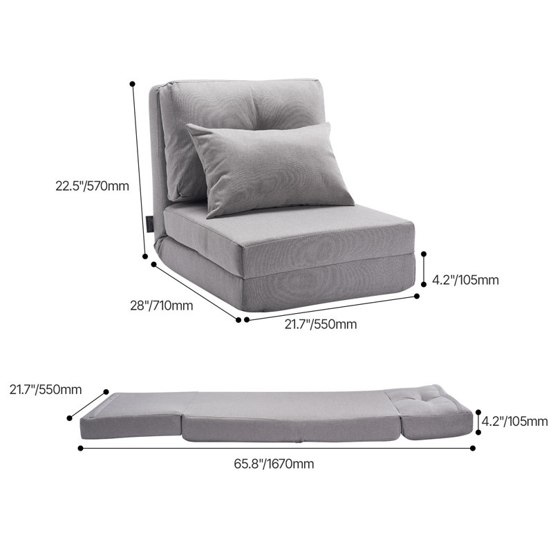 Fauteuil convertible convertible à 5 positions réglables sur le plancher gris