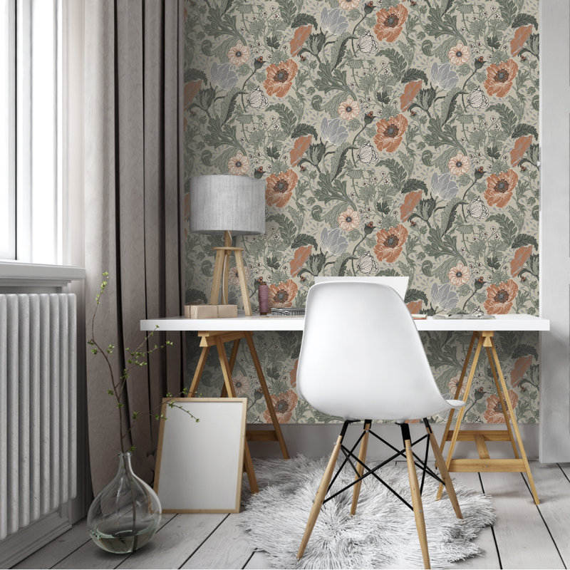 Bryanna 10.05m x 53cm Matte Wallpaper Roll, Green