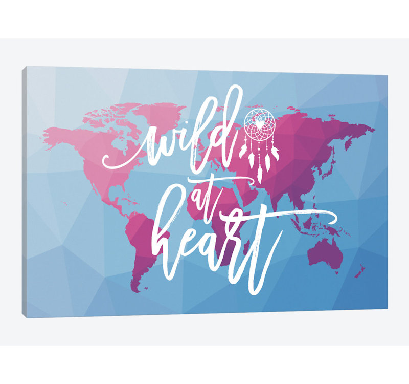«Geo Map Boho I», impression sur toile, H 12 po x l 18 po x P 1,5 po, Pas de tapis, Toile tendue