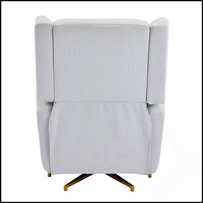 Fauteuil inclinable électrique pivotant avec base à 5 branches dorées, dossier et repose-pieds réglables pour un confort et un style ultimes