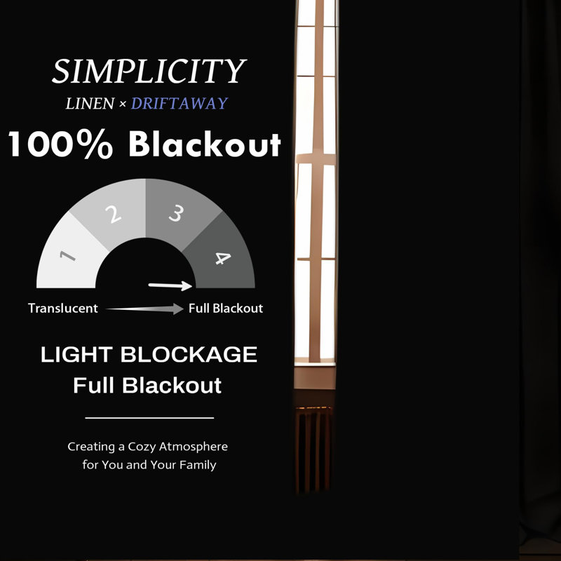 Goffredo 100% Blackout Natural Curtains for Bedroom  Double Layer Drape Farmhouse Thermal Insulated Rod Pocket Back Tab Full Light Blocking 2 Panels for Living Room Nursery