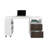 San Diego 54" Wide Two Drawer Expandable Desk  with Seven Shelves and Casters White - Dark Walnut
