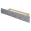 Lit plateforme tapissier en velours avec tête de lit à oreilles, 1 grand tiroir et 2 tabourets de rangement latéraux (gris)-1471822011