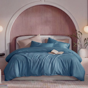 100% Washed Cotton Comforter Set Linen-Like Texture, Soft & Breathable Bedding Set, 3-Piece Durable Percale Comforter