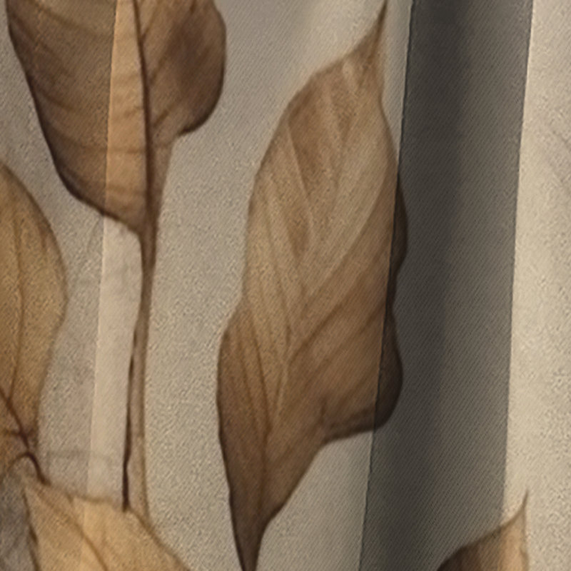 Brun brun beige et feuilles Harmony VI - Rideau floral - Rideau occultant floral - 1 panneau, L 52 po x L 108 po