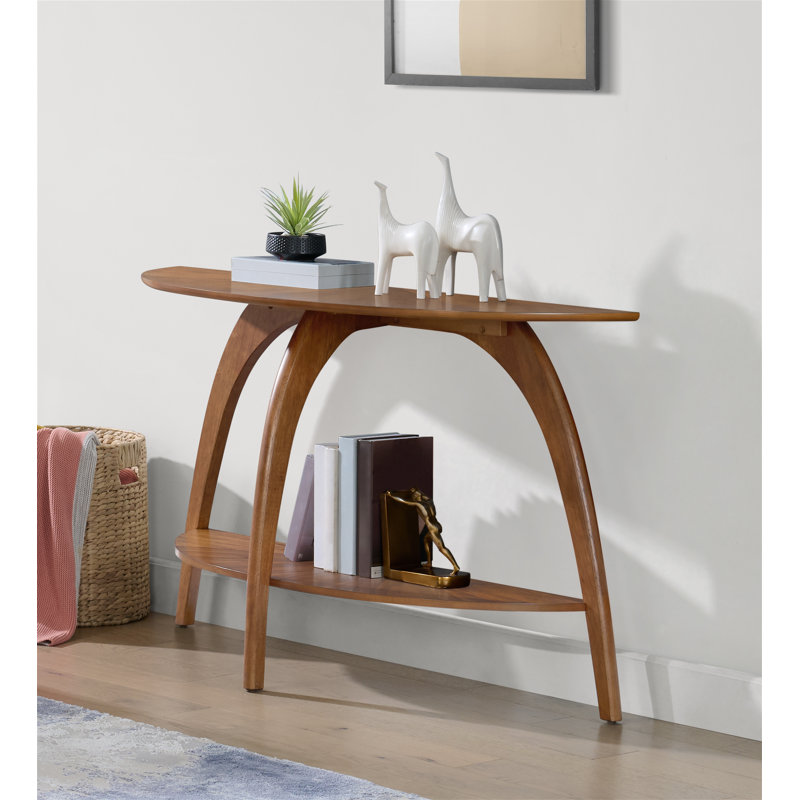 Atreu 48'' Half Moon Sofa Console Table, Cinnamon