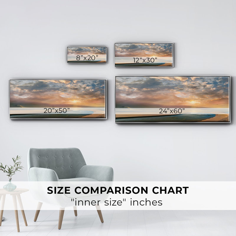 Changer les marées, reproduction d'art sur toile, Argent, H 24 po x l 60 po x P 1,5 po