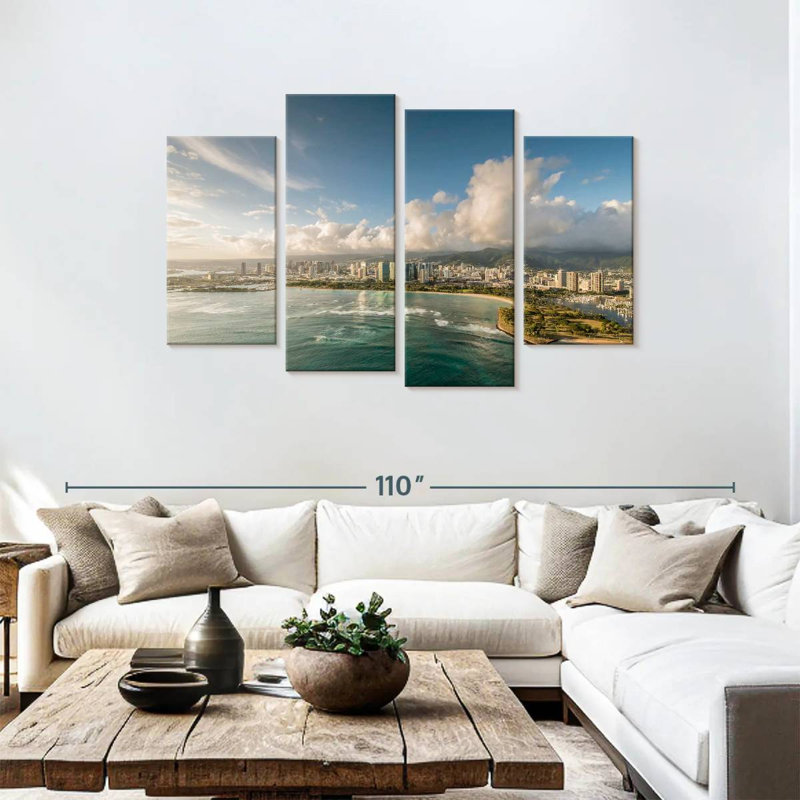Tergel Honolulu Hawaii Aerial, 48" H x 75" W