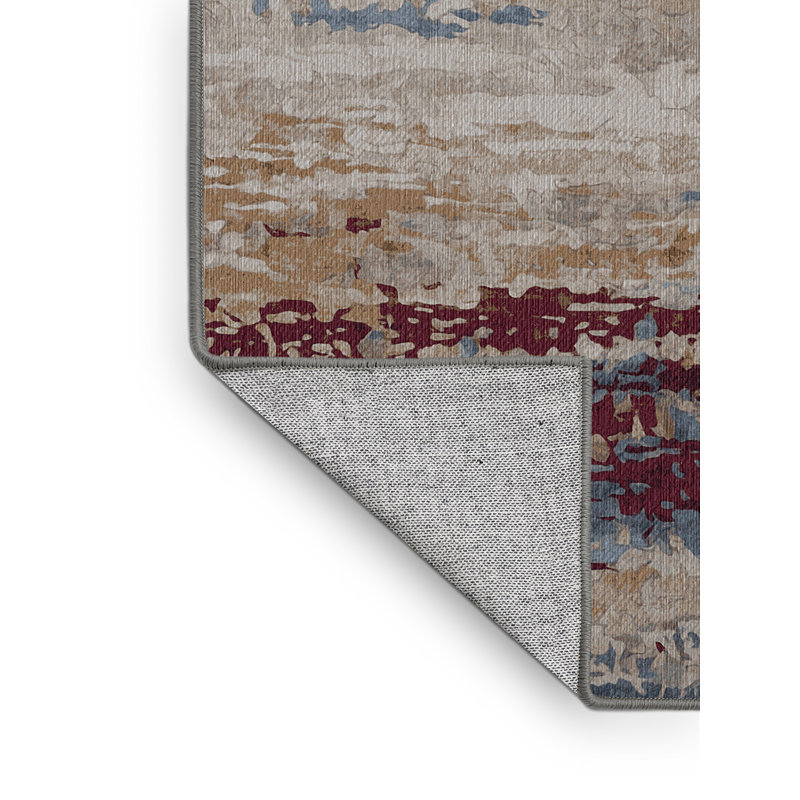 Machine Washable Gray Area Rug, Rectangle 7' x 9'