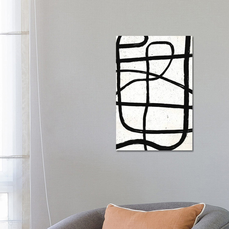 Scandi Minimal Marker Japandi I - Wrapped Canvas Painting, 66.04 cm H x 45.72 cm W