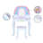 Aelicia Rainbow Unicorn Kids Vanity Table & Stool with Mirror