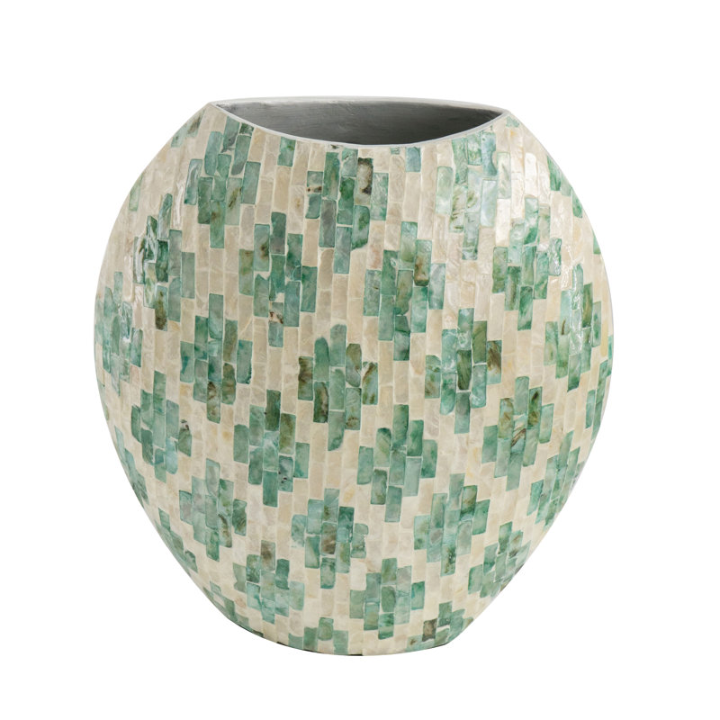 Vase de table en résine Raza, H 13,8 po x l 5,9 po x P 12,6 po