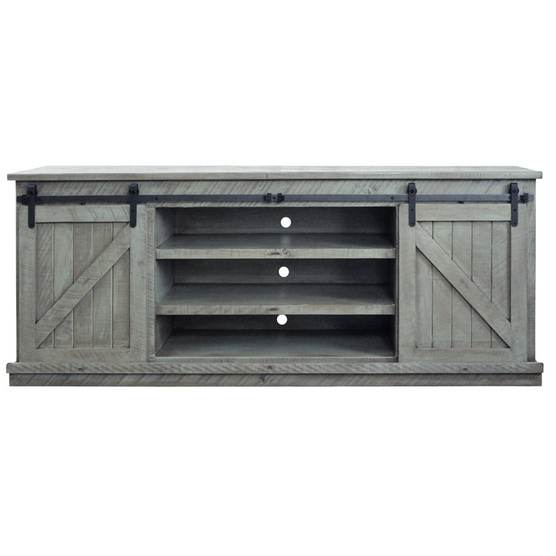 Mihika Unfinished TV Stand for TVs up to 78", Light Blue