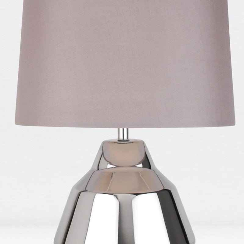 LaJuante Metal Table Lamp, Polished Chrome, Grey
