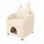 Fauteuil d'appoint à siège unique avec cachette intégrée pour chat et chien, tissu beige, conception compacte