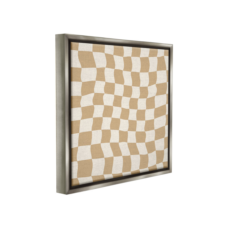 "Motif ondulé à carreaux" par Carrie Cantwell sur toile, Cadre flottant gris lustré, H 25 po x l 25 po