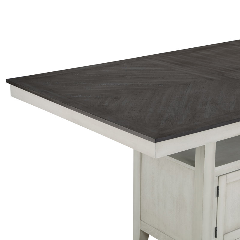 Ensemble de salle à manger à hauteur de comptoir extensible Knauss Hyland, 7 pièces : table, 6 chaises