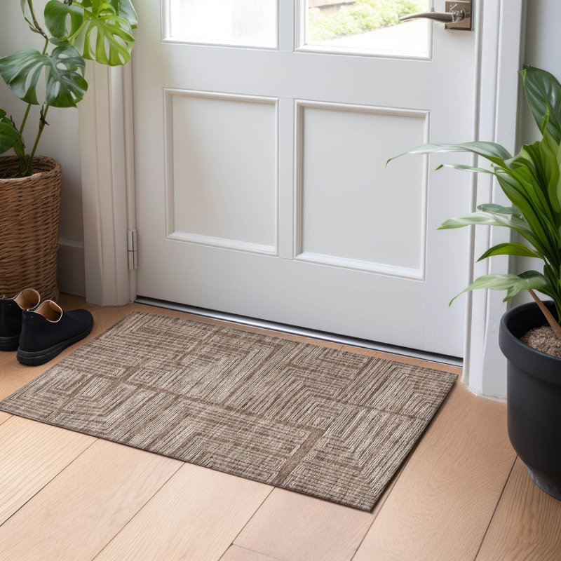 Tapis intérieur / extérieur lavable à la machine Chayden ACN1045, Rectangle 1 pi 8 po x 2 pi 6 po