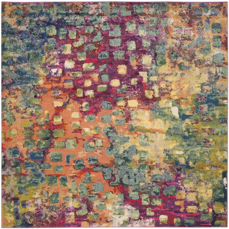 Abstract Area Rug, Square 201 cm