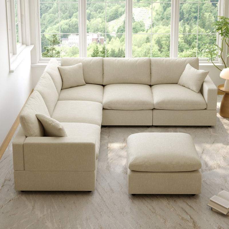 Cloud Couch Modular Sectional Sofa, Deep Seat Convertible Modular Couches For Living Room, Modern Comfy Down Filled Soft Cloud Sectional Sofa