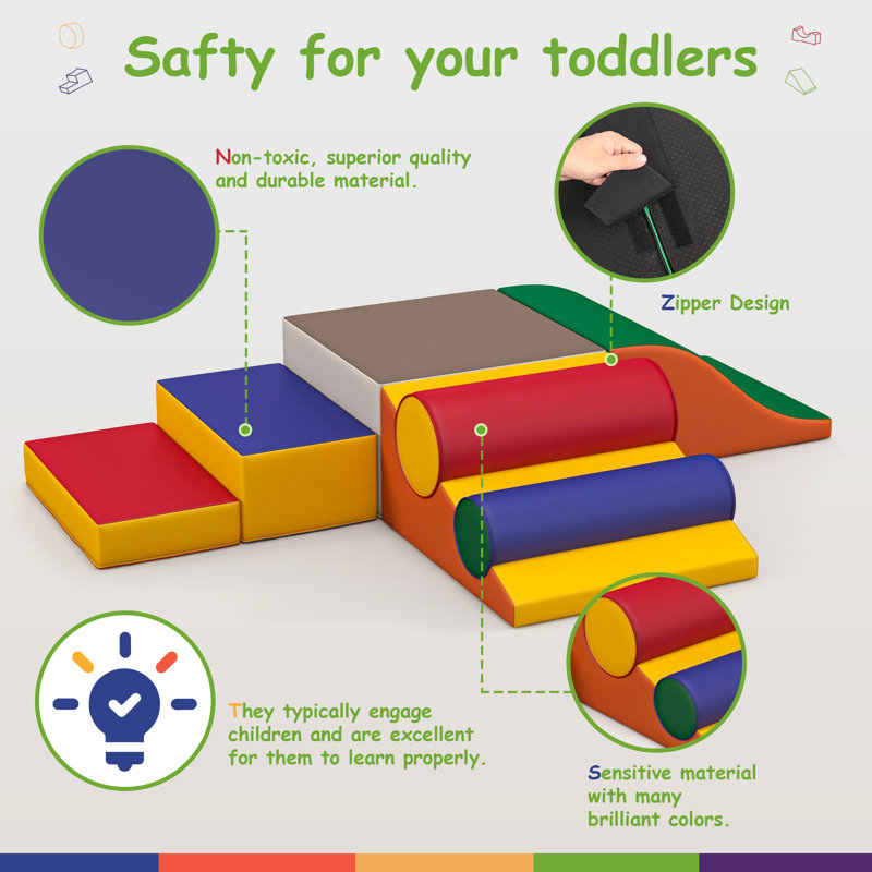 Multicolor Foam Climbing Set for Toddlers