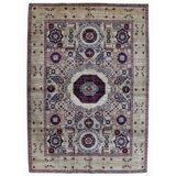 Hand Knotted Wool Area Rug in Beige