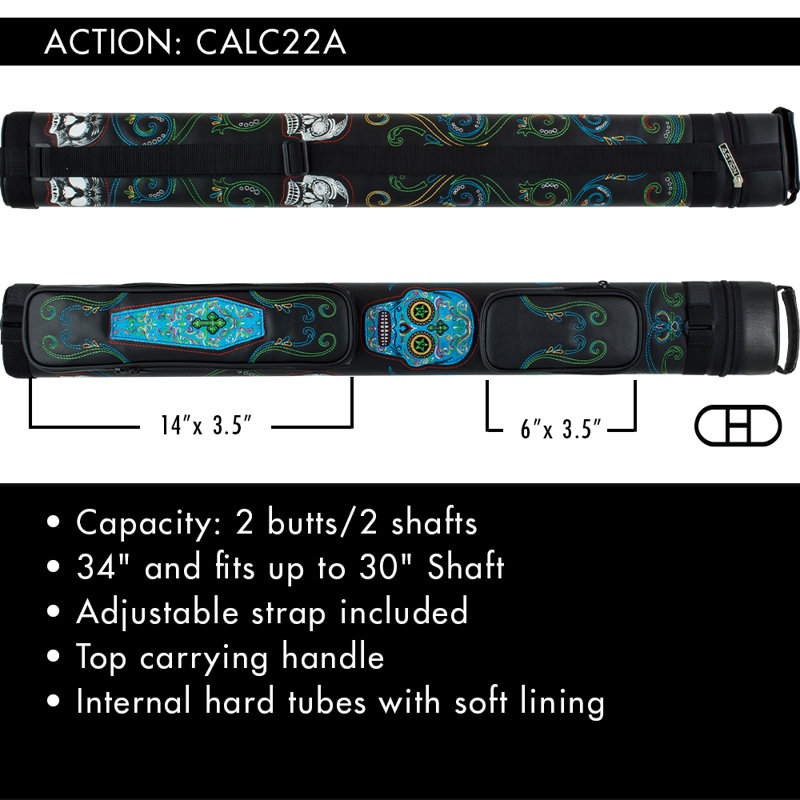 34" Calavera Pool Cue Case