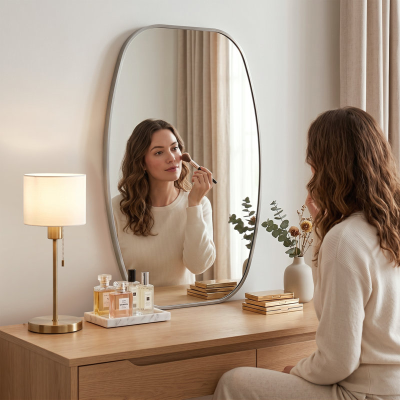 Miroir de salle de bain, Nickel brossé