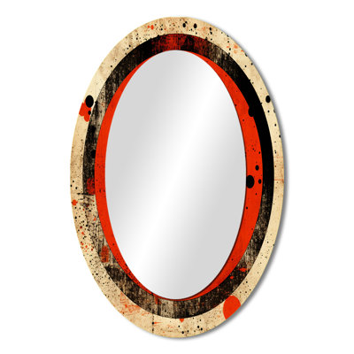 Inner Knowing Retro Circle Art - Mid-Century Oval Wall Mirror