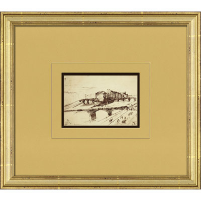 Paris at the Galleria - Peinture sur papier encadrée