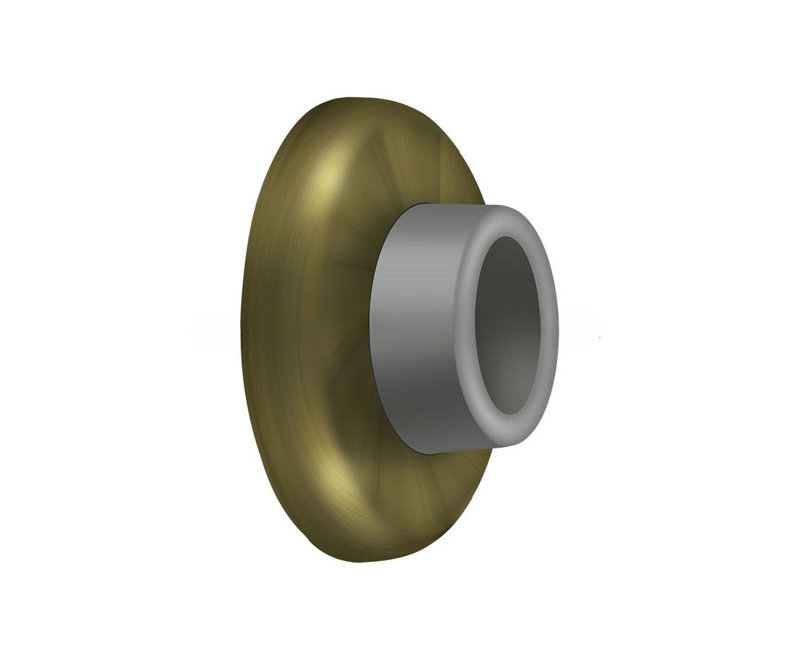 Deltana WB250U5 Wall Mount Concave Flush Bumper, 2-1/2" Diam. in Antique Brass, Antique Brass