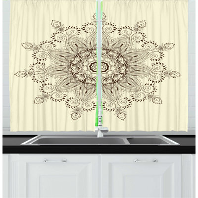 Floral Pointed Kitchen Curtain