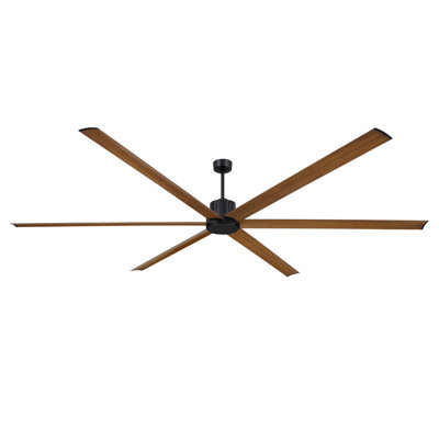 Pendry Max 120 inch Indoor/Outdoor Smart Ceiling Fan - Black with Koa Blades