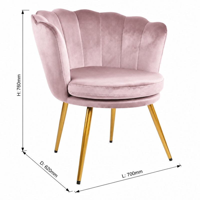 Octavius Velvet Barrel Chair, Pink