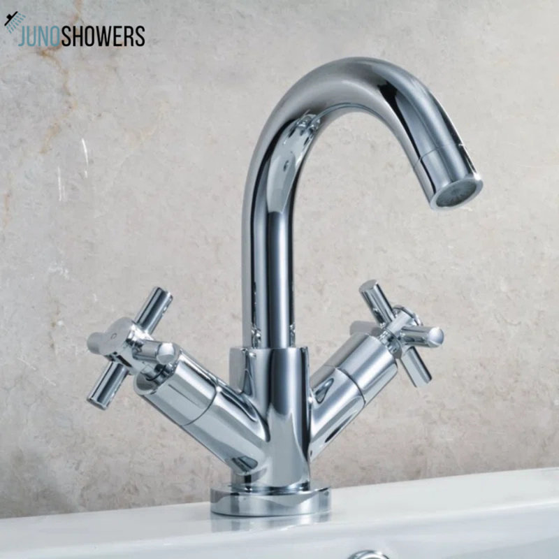 Robinet de lavabo de salle de bain contemporain en laiton Juno - Finition chrome poli pour une élégance moderne