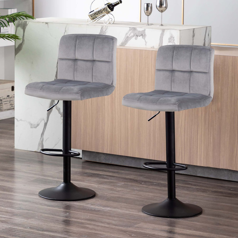 Swivel Adjustable Height Bar Stool, Gray