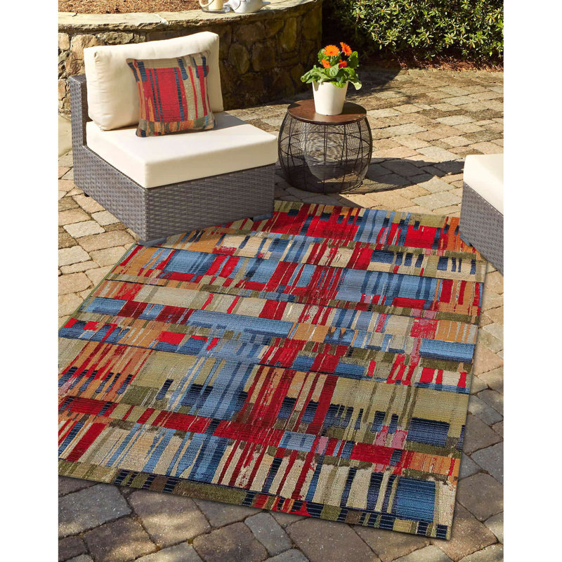 Marina Multi-Color Polypropylene Square Floor Pillow 18"