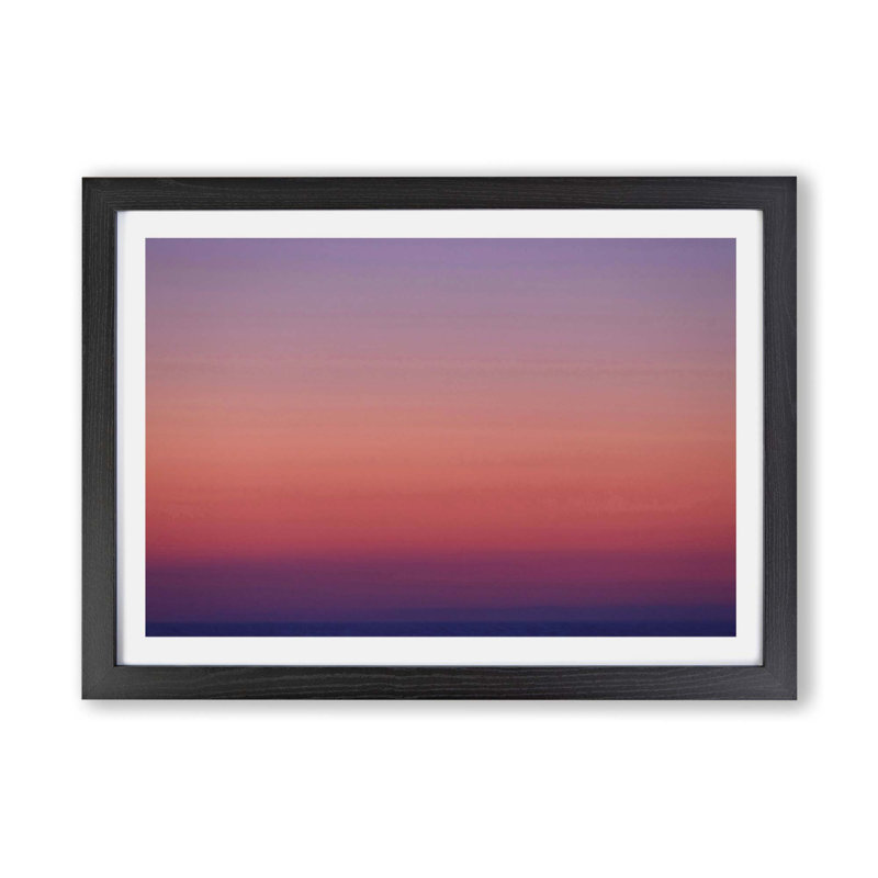 Pink Horizon by Unknown - Framed Print, 33cm H x 45cm W x 2cm D, Black