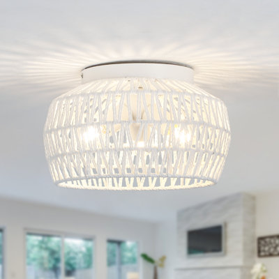 Plafonnier encastré en rotin tissé à la main 12,6 po Alasdhair