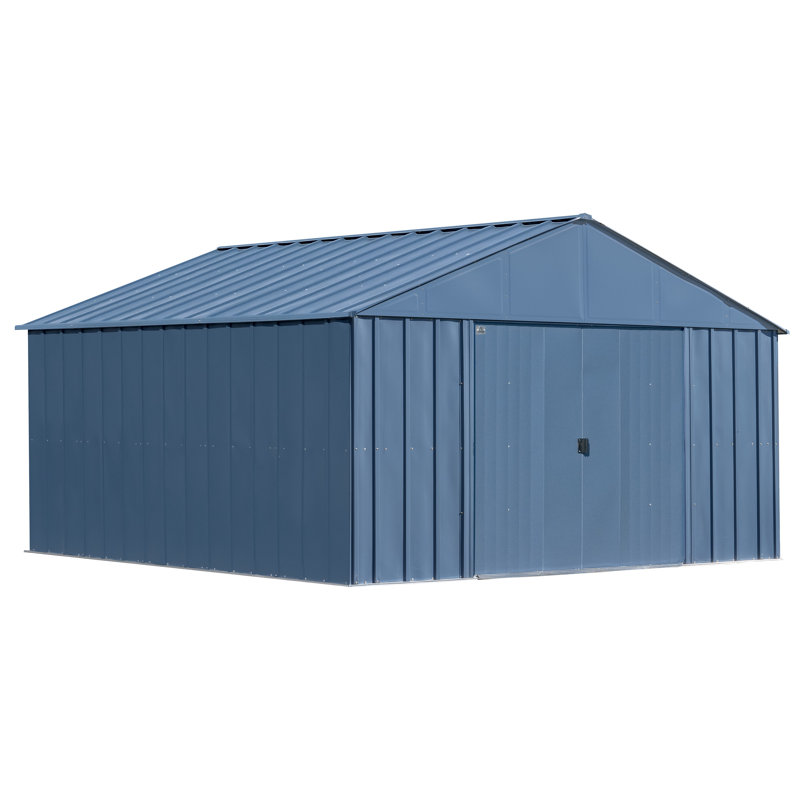 12 ft x 12 ft Blue Grey Steel Storage Shed