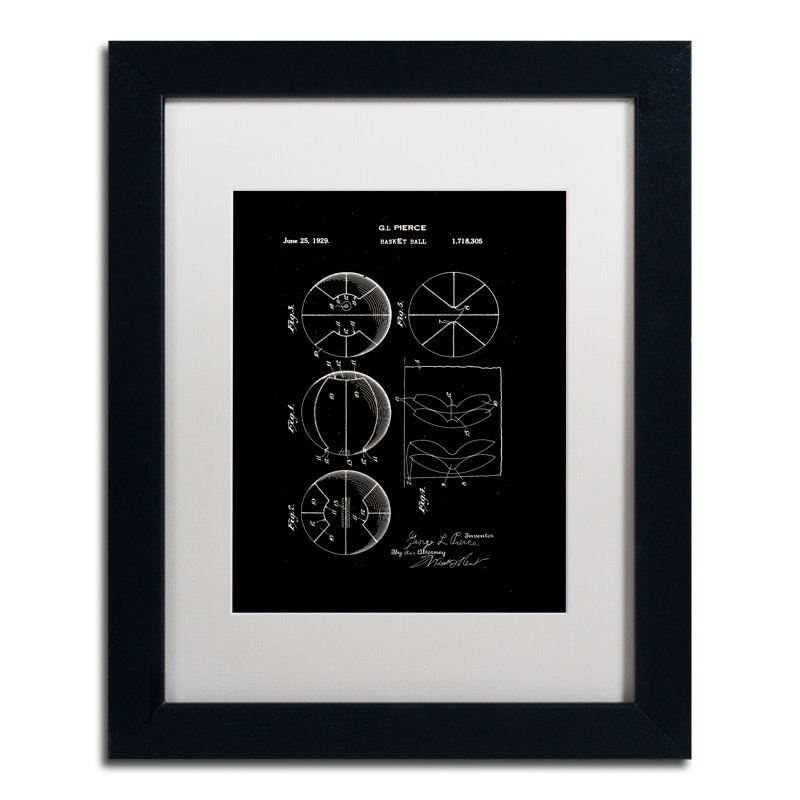 «Eyball Basketball 1929 Black», reproduction encadrée, H 14 po x l 11 po x P 0,5 po