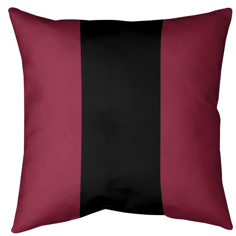 Housse de coussin en football arizona, 16 po x 1 po, Rouge / Noir, Polyester sergé