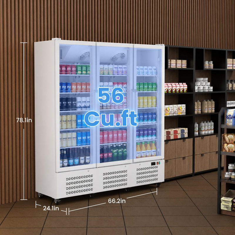 Réfrigérateur commercial pour boissons 56 pi 3 avec porte-lumière DEL