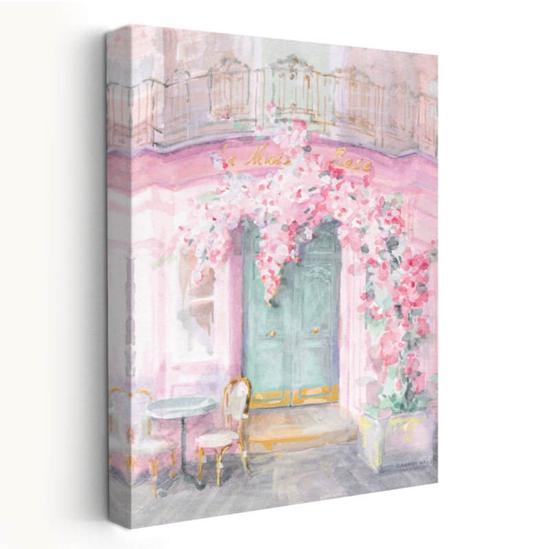 Art turquoise et balcon pastel Paris IV, H 24 po x l 16 po