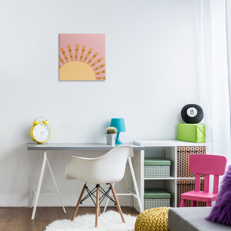 «Minimal Sun Rays», art mural sur toile par Tina Finn, H 17 po x l 17 po