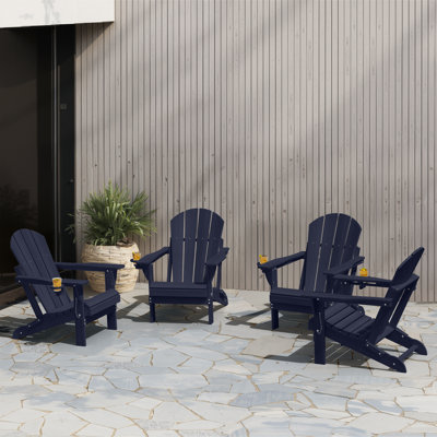 Besteiro Adirondack PEHD texture de bois pliable avec porte-gobelet