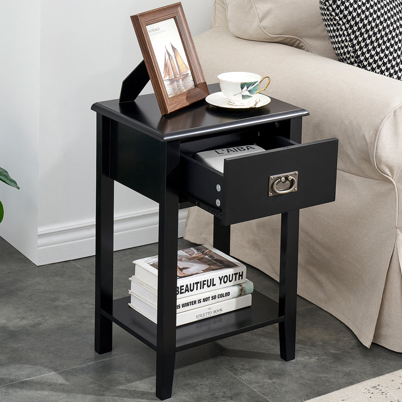 Miramontes 15.7'' W Nightstand, Black, Set of 2