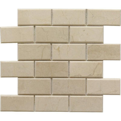 2" x 4" Marble Brick Joint Mosaic Wall & Floor Tile